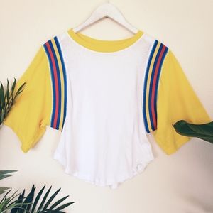 Free People | She's a Rainbow Tee Raw Hem Cropped